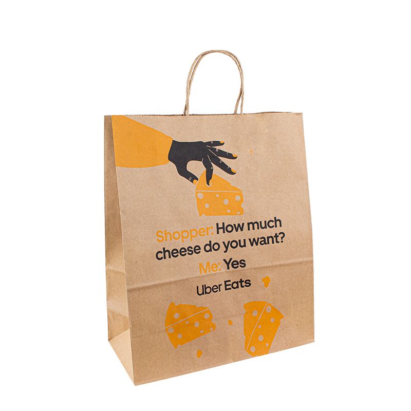 Дизайнерска хартиена чанта Kraft Premium Paper Bags Logo Handle Kraft Paper Bag China Brown Kraft Paper Packs