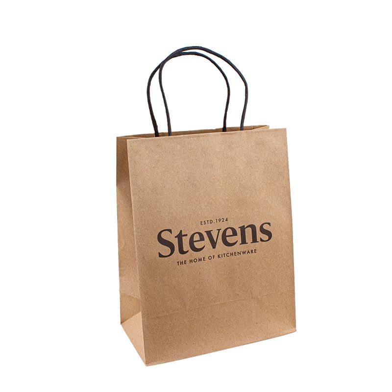 Кафяви крафт хартиени торбички за храна за занаяти за занаятчия хартия Носене на чанта с чанта хартиена торбичка