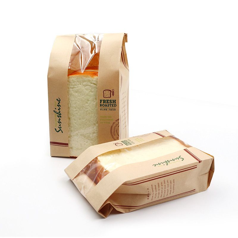 Кафяв хляб крафт хартиени торбички с прозорец FCS SGS FDA сертифициран